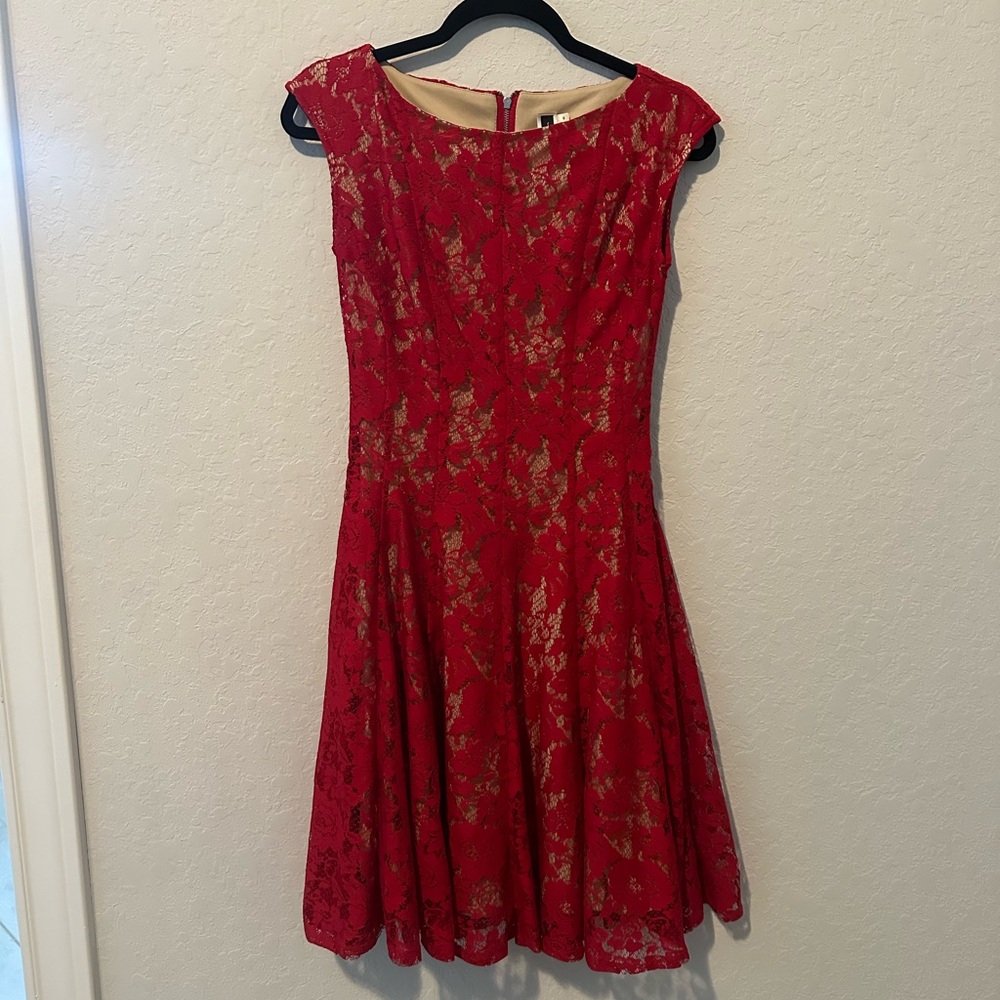 Elegant Red Lace Dress